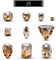 Sew on Rhinestones 100 PCS Mixed Shapes Glass Rhinestones Sew on Crystal Gems Mental Flatback with Silver Claw for Jewelry Crafts Clothes Shoes Costume Garment Champagne